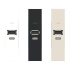 ORBIS - MINICARG USB A+C LN Alimentatore USB da incasso, 12VDC Max - 3A Max, con forntalini BIANCO, ANTRACITE e ALLUMINIO intercambiabili, 1 modulo DIN, 230V