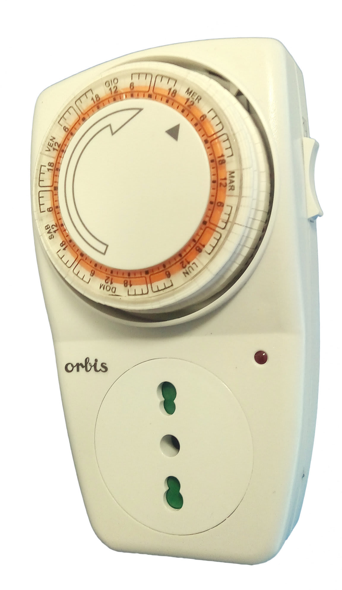 ORBIS - ISI S Interruttore orario a spina,giornaliero, spina 16A, presa Bipasso, 230V