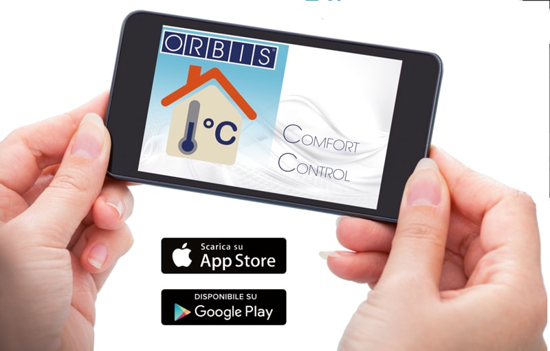 ORBIS - BIKO APP BIANCO Cronotermostato digitale da incasso bluetooth, programmazione giornaliera/settimanale, alim. 2 batterie 1,5V