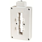 ORBIS - AT2 800/5A TRASFORMATORE Amperometrico, dimensioni barra inseribile 102mm x 20mm, diametro cavo inseribile 20mm, fissaggio tramiste staffa/ barra DIN