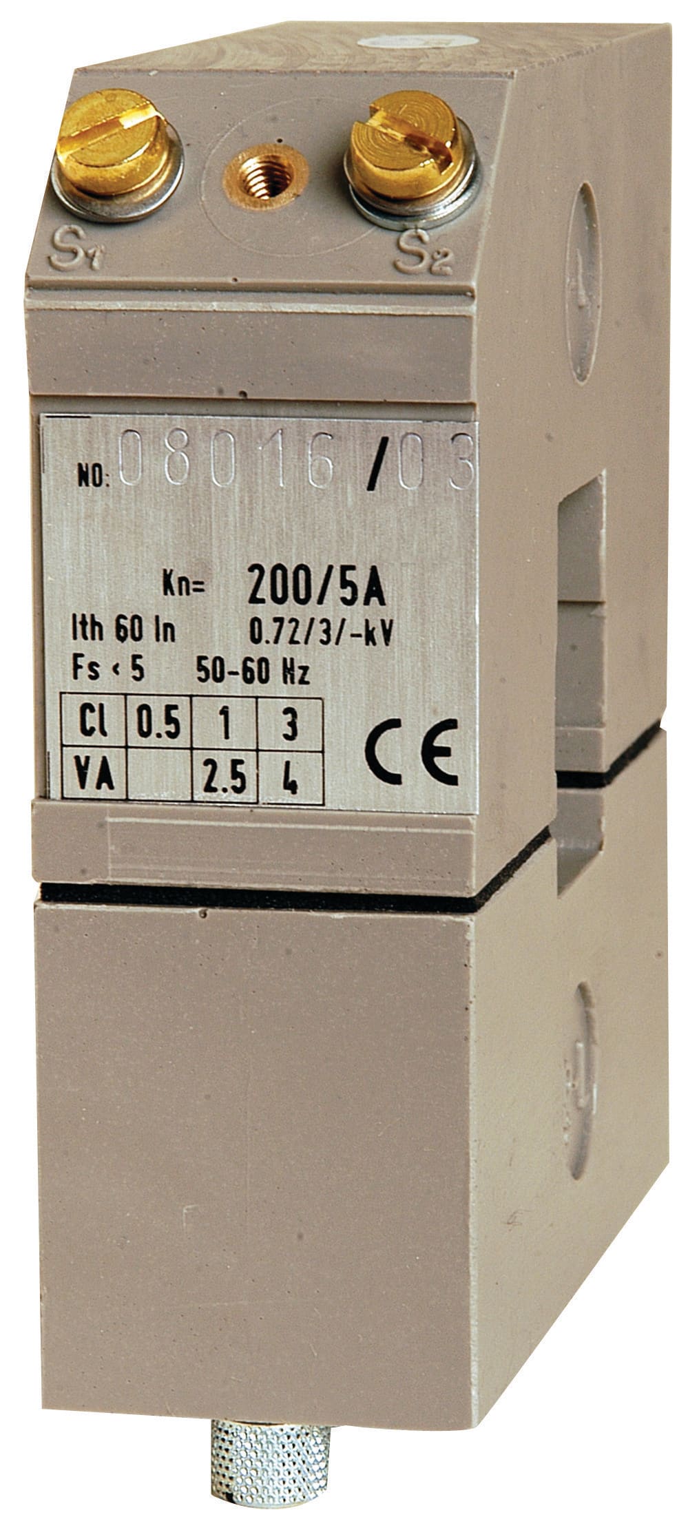 ORBIS - AT80P 250/5A TRASFORMATORE Amperometrico apribile , dimensioni barra inseribile 80mm x 50mm, diametro cavo inseribile 50mm, fissaggio tramiste staffa