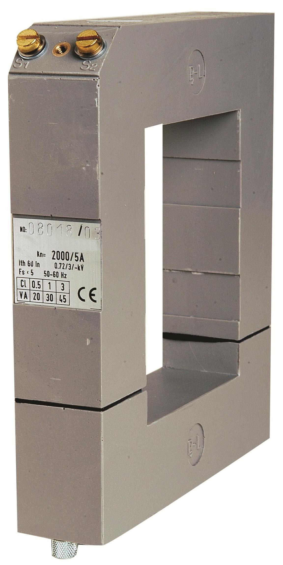 ORBIS - AT100P 500/5A TRASFORMATORE Amperometrico apribile, dimensioni barra inseribile 100mm x 80mm, diametro cavo inseribile 80mm, fissaggio tramiste staffa