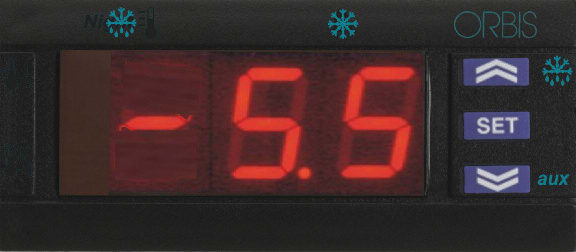 ORBIS - SCTE05L-EA110ZP REGOLATORE DIGITALE per REFRIGERAZIONE da RETROQUADRO, IN: 1 sonda NTC/PTC e 1 digitale, OUT: 1 relè, campo lavoro -50°C +110°C,230 V