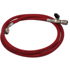 ORBIS - Tubo flessibile singolo rosso R410 con rubinetto e depressore attacco 5/16" SAE - 1/4" SAE 45°, lunghezza 1500 mm