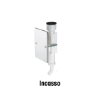 ORBIS - SIFI 5 / 16, Versione da incasso in polipropilene bianco con placca frontale inox, finestra d'ispezione, ingresso ø 20 mm e uscita ø 16 mm