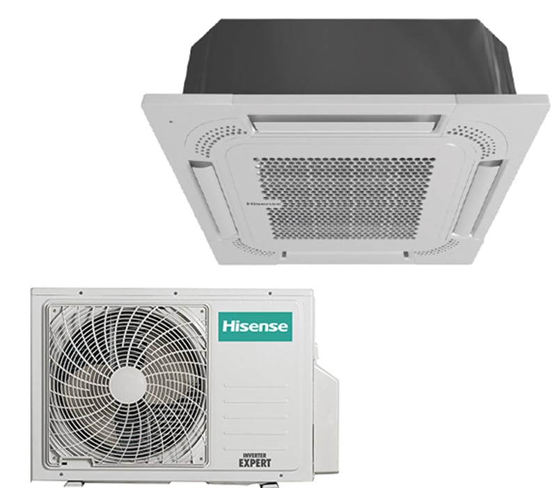 ORBIS - ACT52UR4 Unità interna a CASSETTA e unità esterna, potenza 5.2 kW - 18000 BTU/h,fornito con comando remoto,GAS R32,linea COMMERCIALE CASSETTA,HISENSE