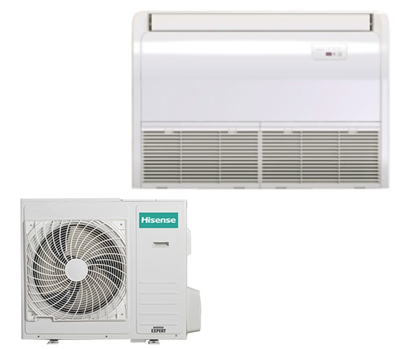 ORBIS - AUV105UR4RC8/AUW105U4RK7 Unità interna a PAVIMENTO/SOFFITTO e unità esterna,pot.10.0kW/h,comando remoto,GASR32,linea COMMERCIALE PAVIMENTO/SOFFITTO