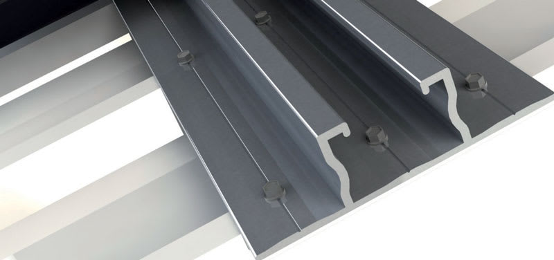 ORBIS - EASY WING Profilo in ALLUMINIO per sostegno moduli fotovoltaici, con ali laterali per fissaggio su grecata, lunghezza 3.4m