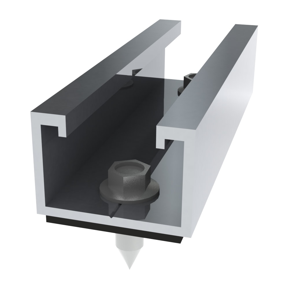 ORBIS - ST EASY 20 Profilo in ALLUMINIO per fissaggio su grecato, compreso di viti ed EPDM, lunghezza 20cm
