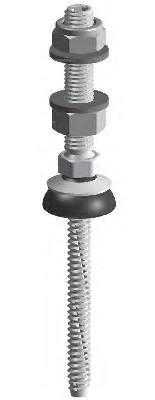 ORBIS - V44 Vite DOPPIO FILETTO per applicazioni su sottostrutture in acciaio, lunghezza 236mm, filetto M10 OB620206