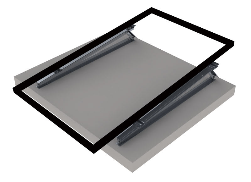 ORBIS - STG-FO-0507 Triangolo GRANDE (PREMONTATO) in ALLUMINIO con INSERTI per inclinazione moduli, regolazioni: 05°-07°, disposizione moduli:ORIZZONTALE OB620298