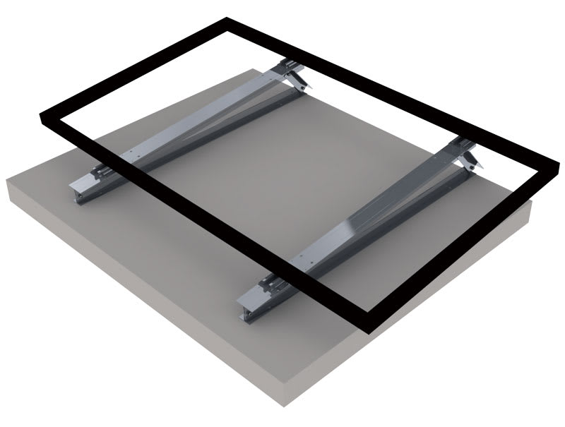 ORBIS - STG-FV-0507 Triangolo GRANDE(PREMONTATO) in ALLUMINIO con INSERTI per inclinazione moduli, regolazioni: 05°-07°, disposizione moduli:VERTICALE