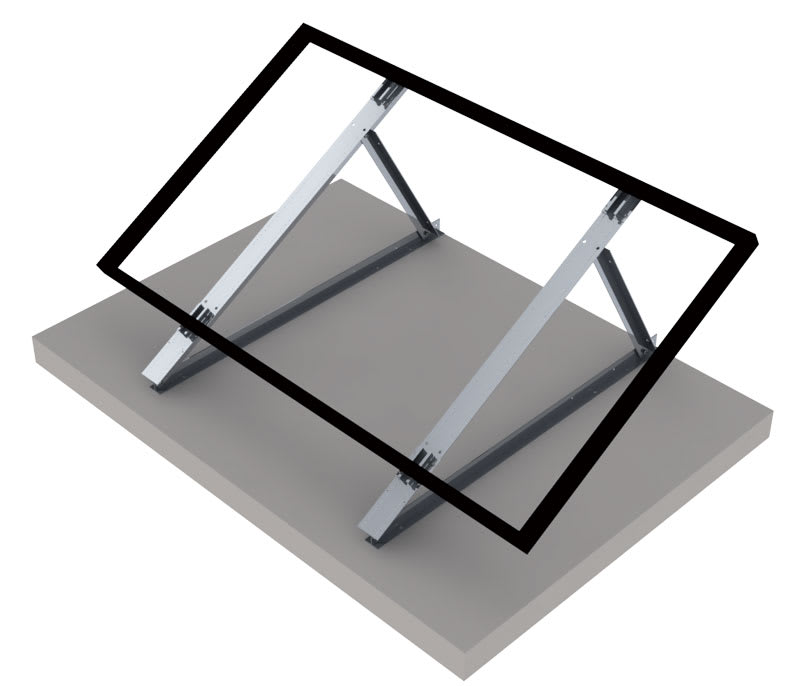 ORBIS - STG-FV-2835 Triangolo GRANDE (PREMONTATO)in ALLUMINIO con INSERTI per inclinazione moduli, regolazioni: 28°-30°-33°-35°,disposizione moduli:VERTICALE