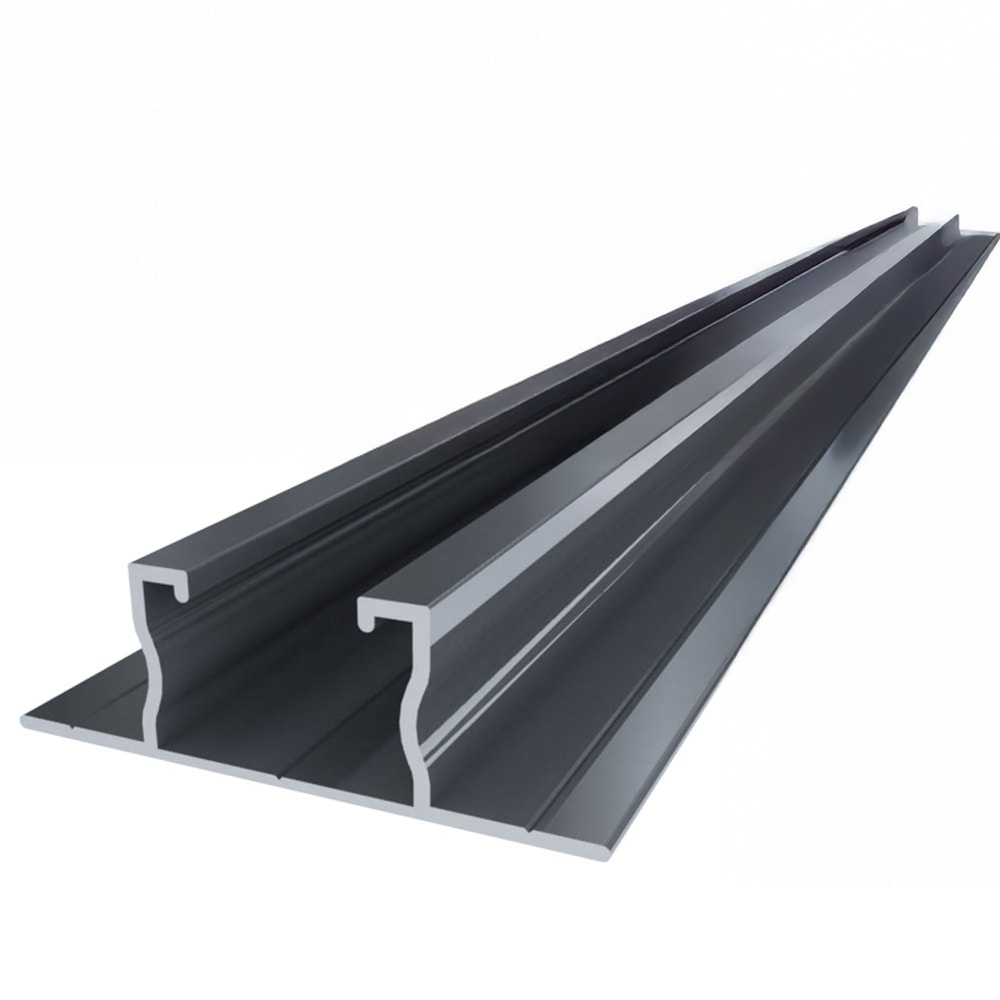 ORBIS - EASY WING SMALL 38 4F EPDM Profilo in ALLUMINIO per sostegno moduli fotovoltaici,con ali laterali per fissaggio su grecata, lunghezza 38cm,4 Fori EPDM