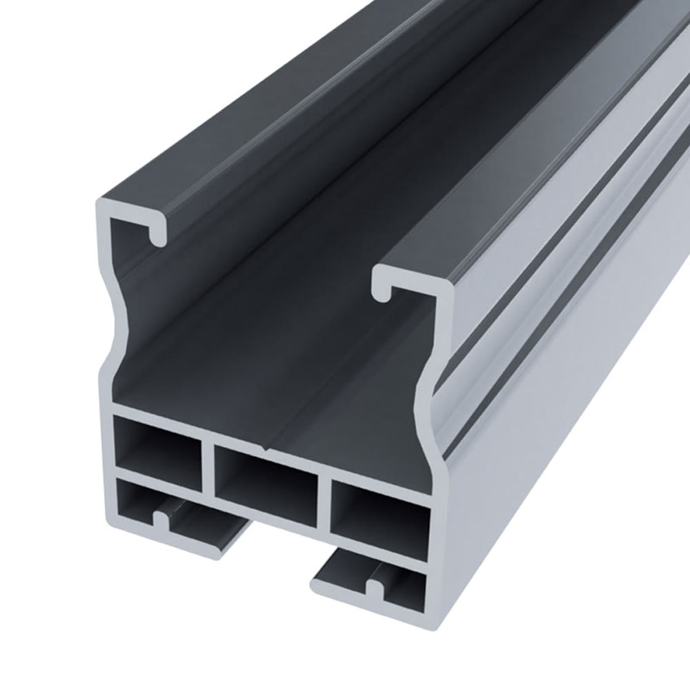 ORBIS - EASY TECH 370 Profilo in ALLUMINIO per sostegno moduli fotovoltaici, con guida, lunghezza 3.7m