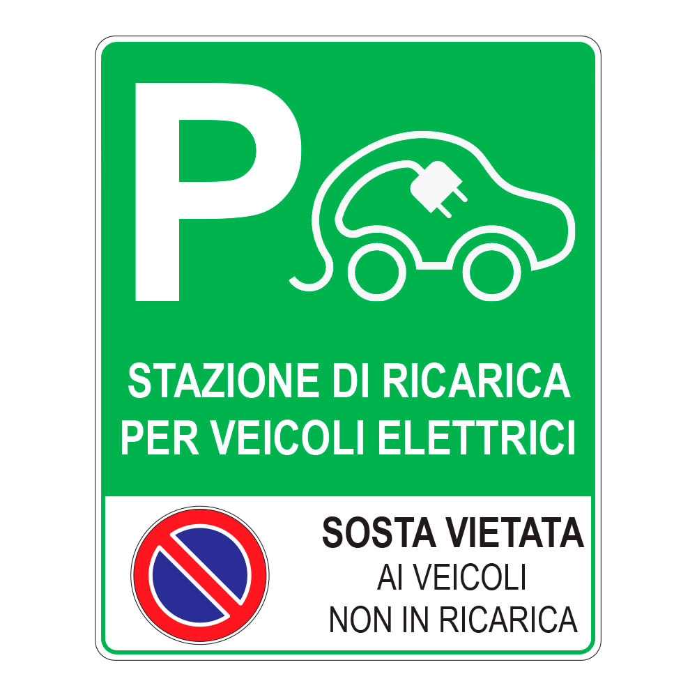 ORBIS - ADSR Adesivo "Stazione di Ricarica" per supporto in metallo del sostegno a palo delle le stazioni di ricarica VIARIS UNI/UNI+