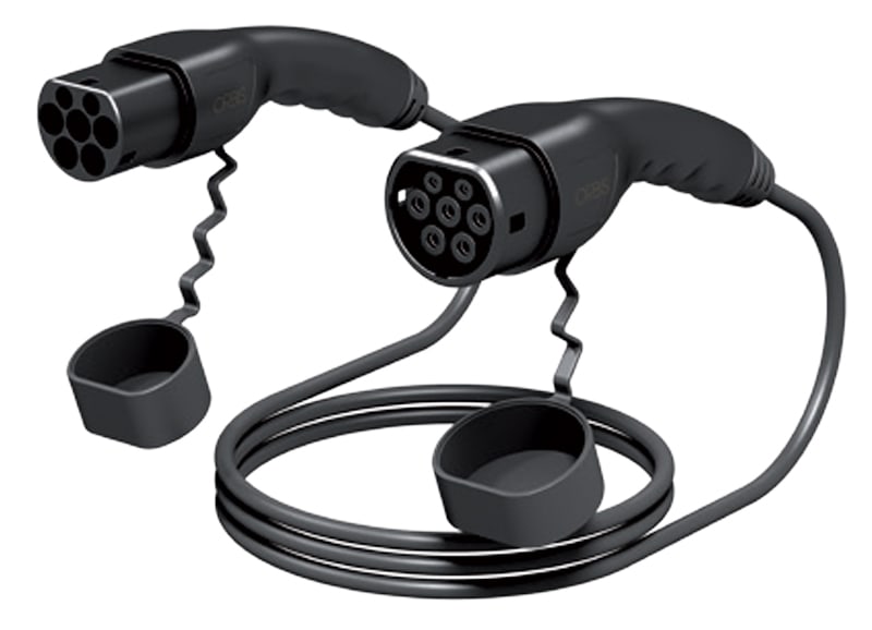 ORBIS - MLT5MT2T232A, cavo ricarica autoveicoli TRIFASE 32A, 5m, connettore maschio TIPO 2 lato stazione e connettore femmina TIPO 2 lato veicolo