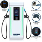 ORBIS - VIARIS LANDER 2CCS80TPVETHG DC FAST CHARGER 80 kW, 2 uscite CCS2, Cavo 4m, Ethernet+4G, lettore carte RFID, Lettore carta di credito