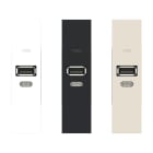 ORBIS - MINICARG USB A+C LN Alimentatore USB da incasso, 12VDC Max - 3A Max, con forntalini BIANCO, ANTRACITE e ALLUMINIO intercambiabili, 1 modulo DIN, 230V