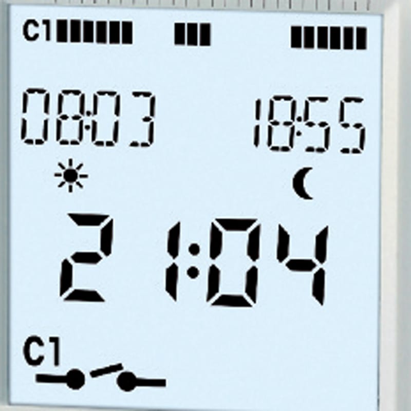 ORBIS - ASTRO UNO Interruttore orario digitale astronomico 2 moduli DIN, giornaliero/settimanale, 1 contatto, 230V