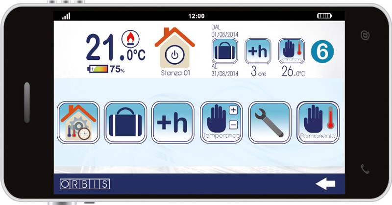 ORBIS - BIKO APP BIANCO Cronotermostato digitale da incasso bluetooth, programmazione giornaliera/settimanale, alim. 2 batterie 1,5V