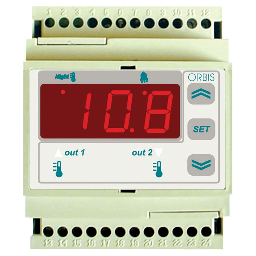 ORBIS - SCL260D-EM010ZP TERMOREGOLATORE DIGITALE MODULARE , 4 moduli DIN, IN: Multisonda, OUT: 2 relè, campo lavoro in funzione della sonda, 230 V
