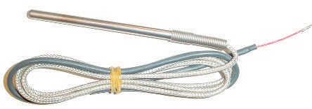 ORBIS - PT100/2 Sonda Di Temperatura termoresistenza PT100, campo lavoro -50°C +350°C, cavo VETROTEX 3m, terminale 6x100 AISI 304, IP45