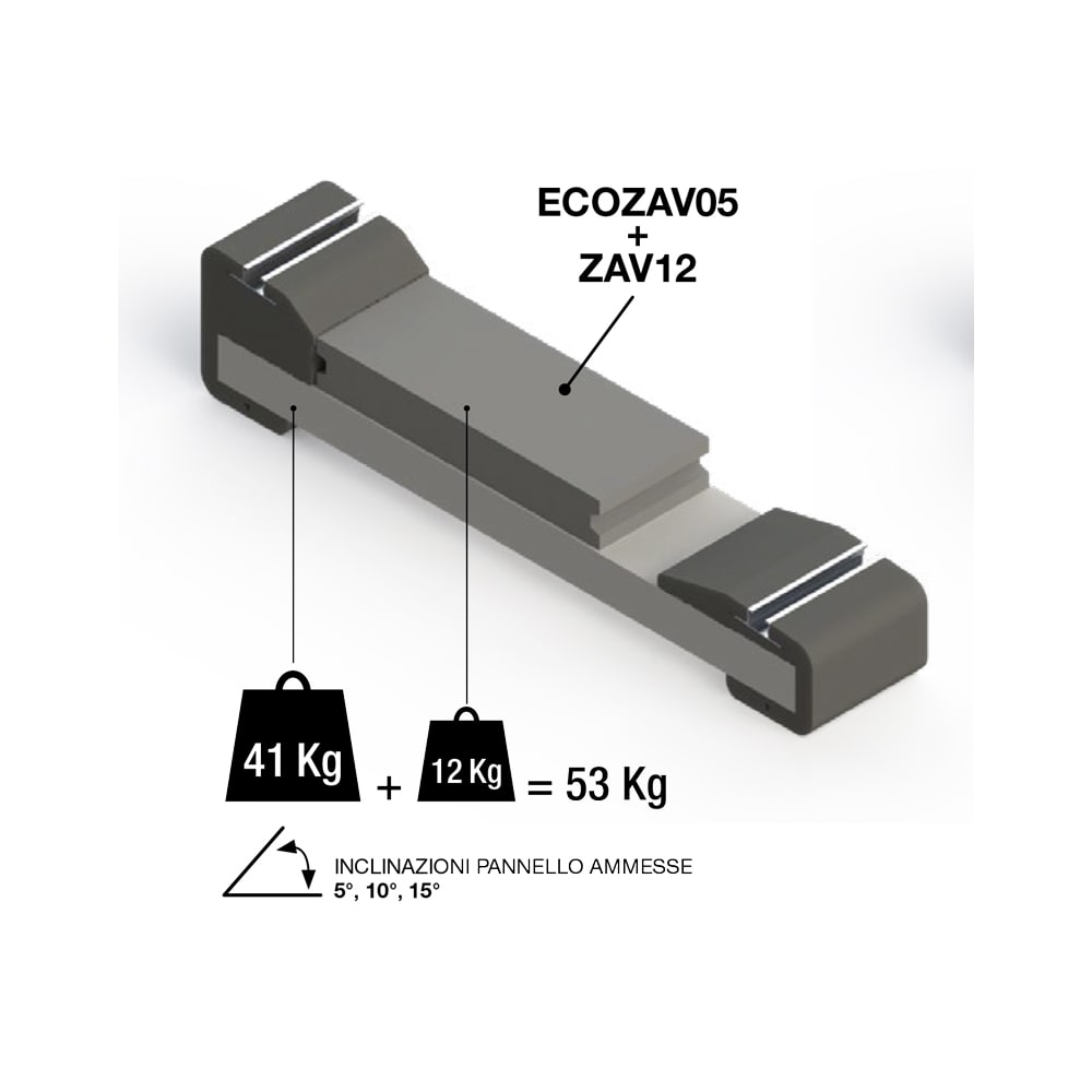 ORBIS - ZAV-12 Zavorra in calcestruzzo, peso 12kg dimensioni 492x192x77mm