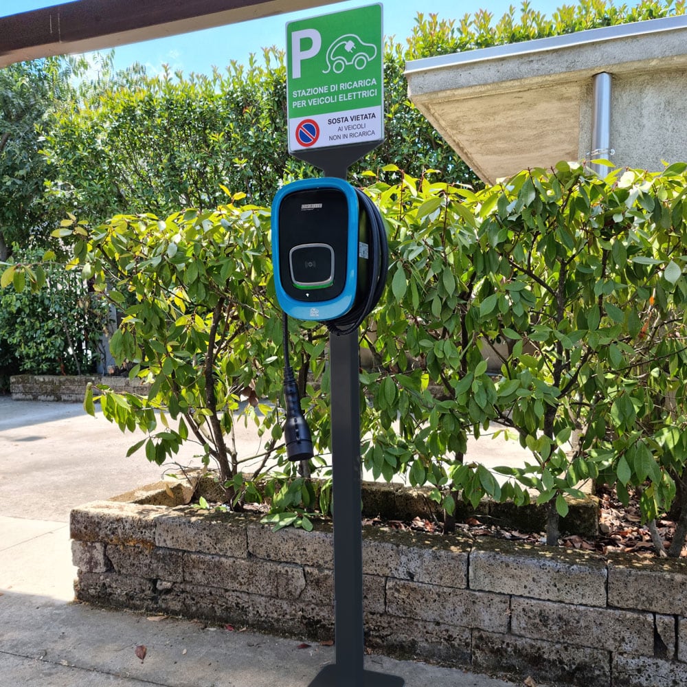 ORBIS - ADSR Adesivo "Stazione di Ricarica" per supporto in metallo del sostegno a palo delle le stazioni di ricarica VIARIS UNI/UNI+