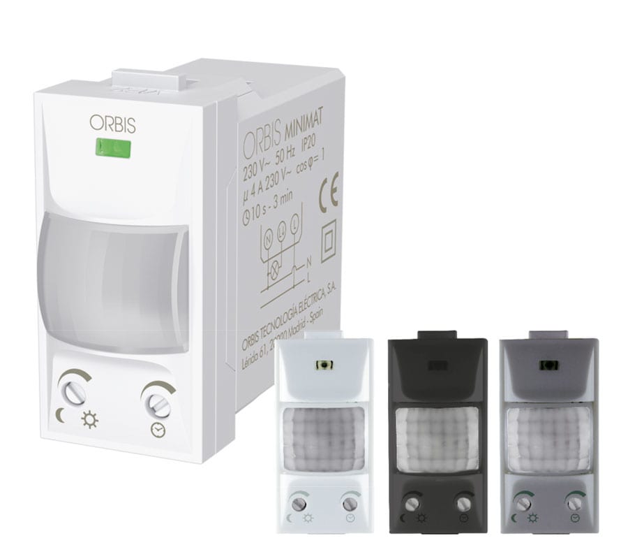ORBIS - MINIMAT Rivelatore di movimento da incasso, rilevamento: angolo 120°, fino a 7 m ad altezza 1.5m, 230V