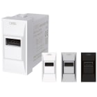 ORBIS - MINICARG USB Alimentatore USB da incasso, 5VDC - 2.1A Max, con forntalini BIANCO, ANTRACITE e ALLUMINIO intercambiabili, 1 modulo DIN, 230V