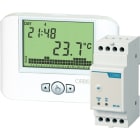 ORBIS - ORUS RF+ATTUATORE Cronotermostato digitale da parete colore BIANCO, 1 relè (Attuatore) 8A/230V, programmazione giornaliera/settimanale, 1 batteria 1,5V