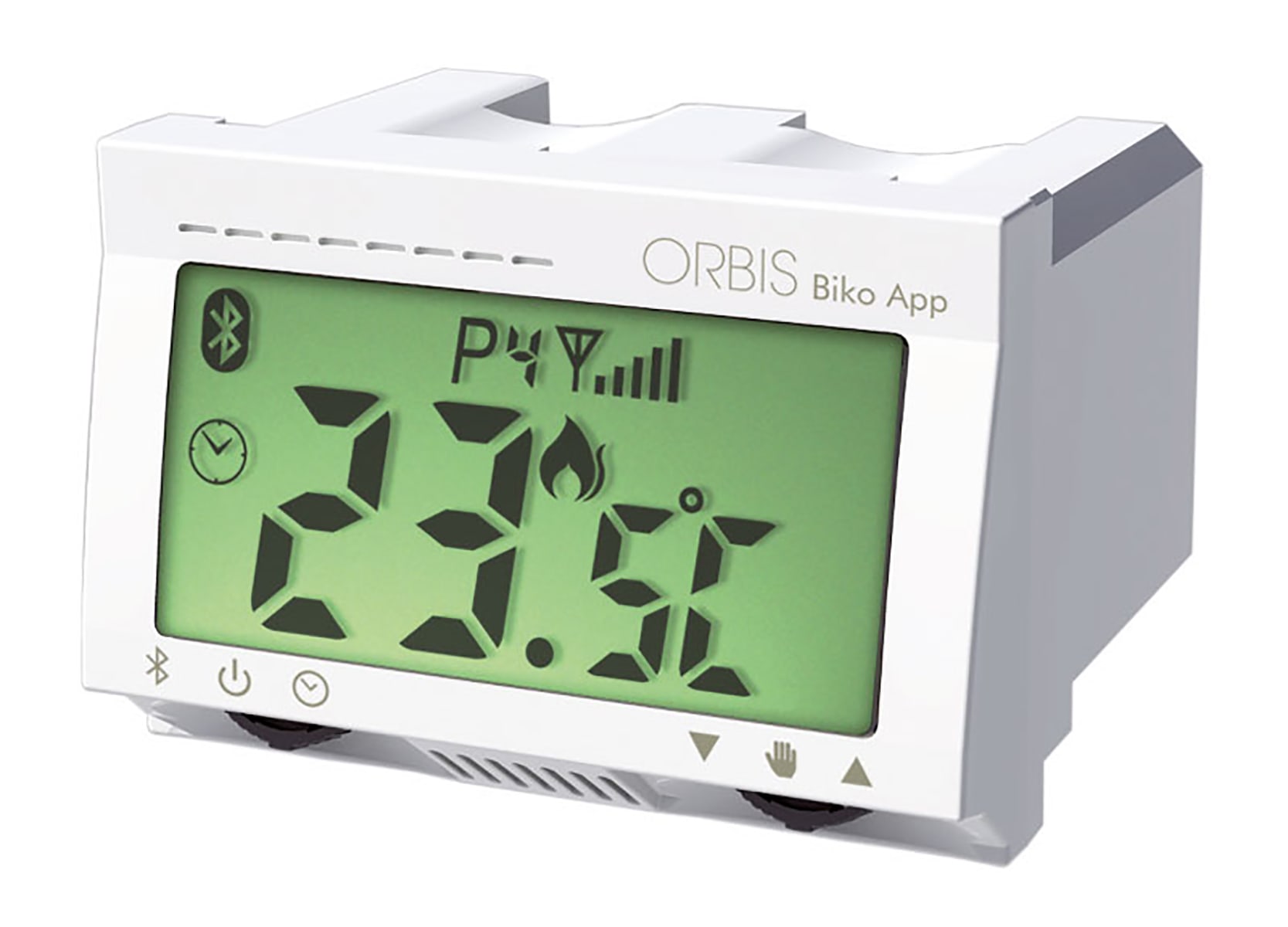 ORBIS - BIKO APP BIANCO Cronotermostato digitale da incasso bluetooth, programmazione giornaliera/settimanale, alim. 2 batterie 1,5V