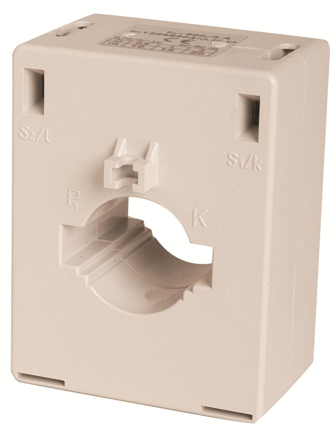 ORBIS - AT40 1000/5A TRASFORMATORE Amperometrico, dimensioni barra inseribile 40mm x 10mm, diametro cavo inseribile 30mm, fissaggio tramiste staffa/ barra DIN