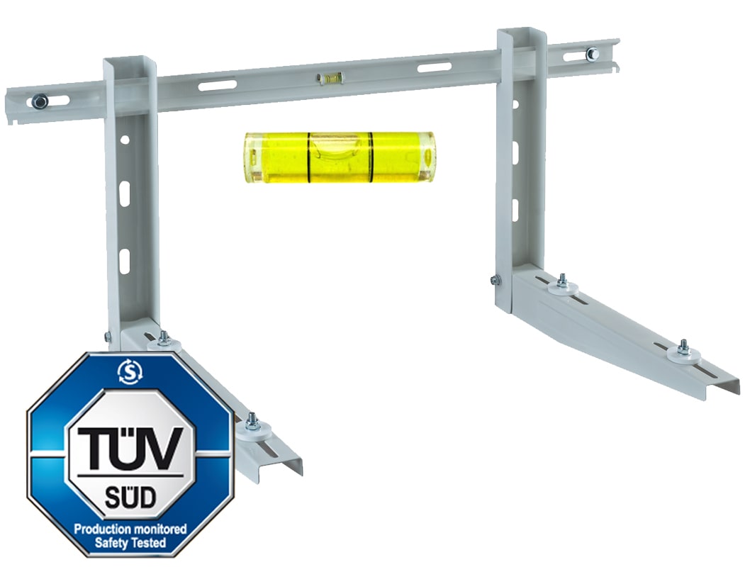 ORBIS - MER 100/420 LIV, staffa supporto PREMONTATA per unità esterne, certificata TUV,con BARRA per regolazione e livella, portata massima a coppia 100kg