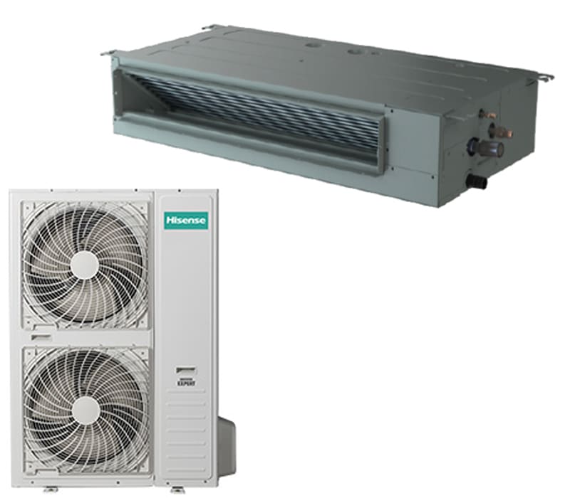 ORBIS - AUD140UX4REH8/AUW140U6RW8 Unità interna a CANALIZZATO e unità esterna,pot.14.4kW,comando remoto e cablato,GASR32,linea COMMERCIALE CANALIZZATO,HISEN