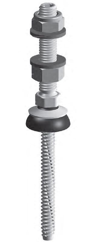 ORBIS - V44 Vite DOPPIO FILETTO per applicazioni su sottostrutture in acciaio, lunghezza 236mm, filetto M10
