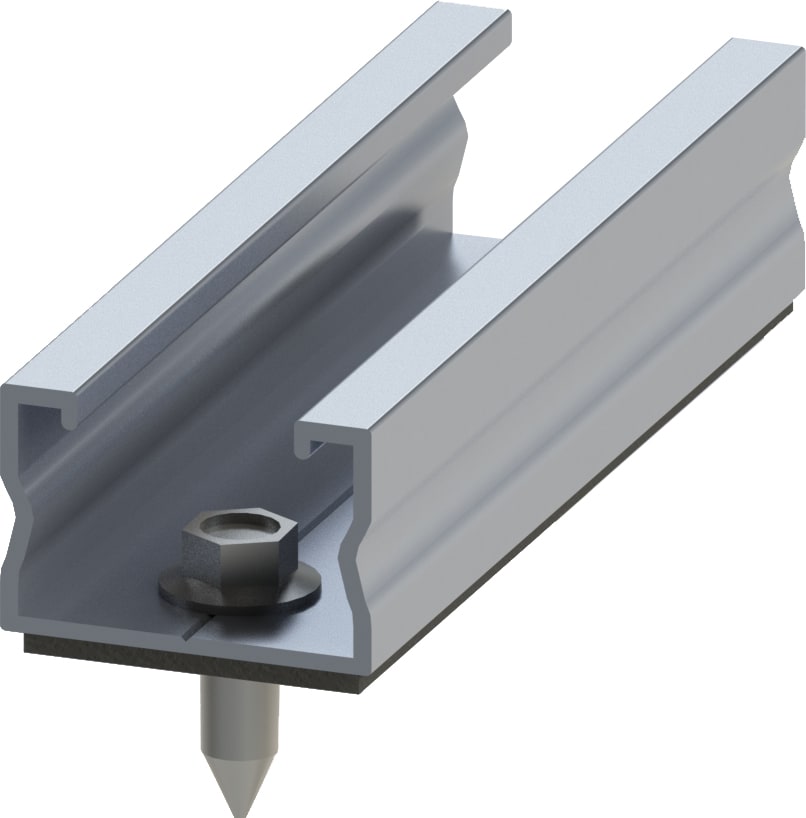 ORBIS - ST EASY SMALL 12 AL/AC Profilo in ALLUMINIO per fissaggio su grecato in alluminio e acciaio, compreso di viti ed EPDM, lunghezza 12cm