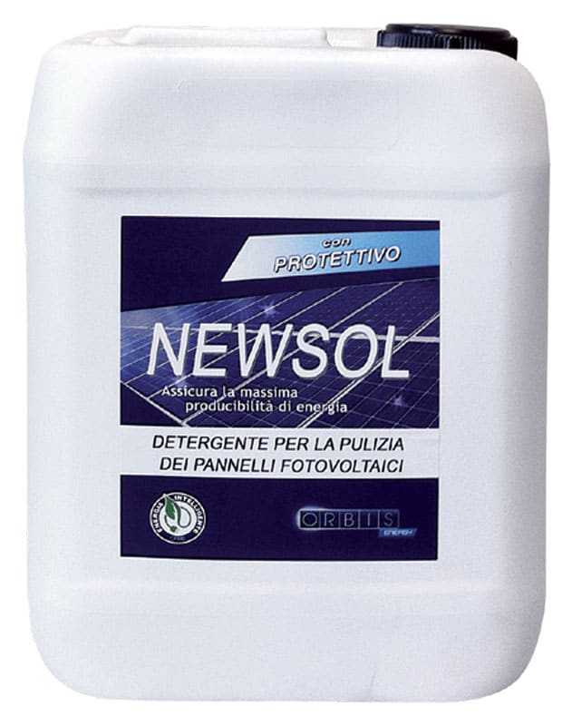 ORBIS - NEWSOL 10K Detergente per pannelli fotovoltaici/pannelli solari, tanica 10 Kg