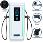 ORBIS - VIARIS LANDER 2CCSBT280ETHG DC FAST CHARGER 80 kW, 2 uscite CCS2, Cavo 4m, presa Tipo2 AC, Ethernet+4G, lettore carte RFID