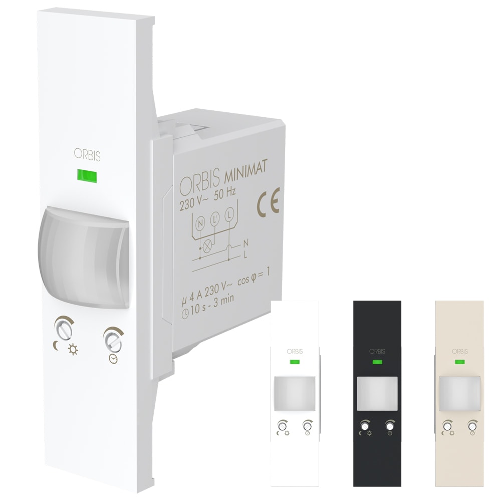 ORBIS - MINIMAT LN Rivelatore di movimento da incasso, rilevamento: angolo 120°, fino a 7 m ad altezza 1.5m, 230V OB135320