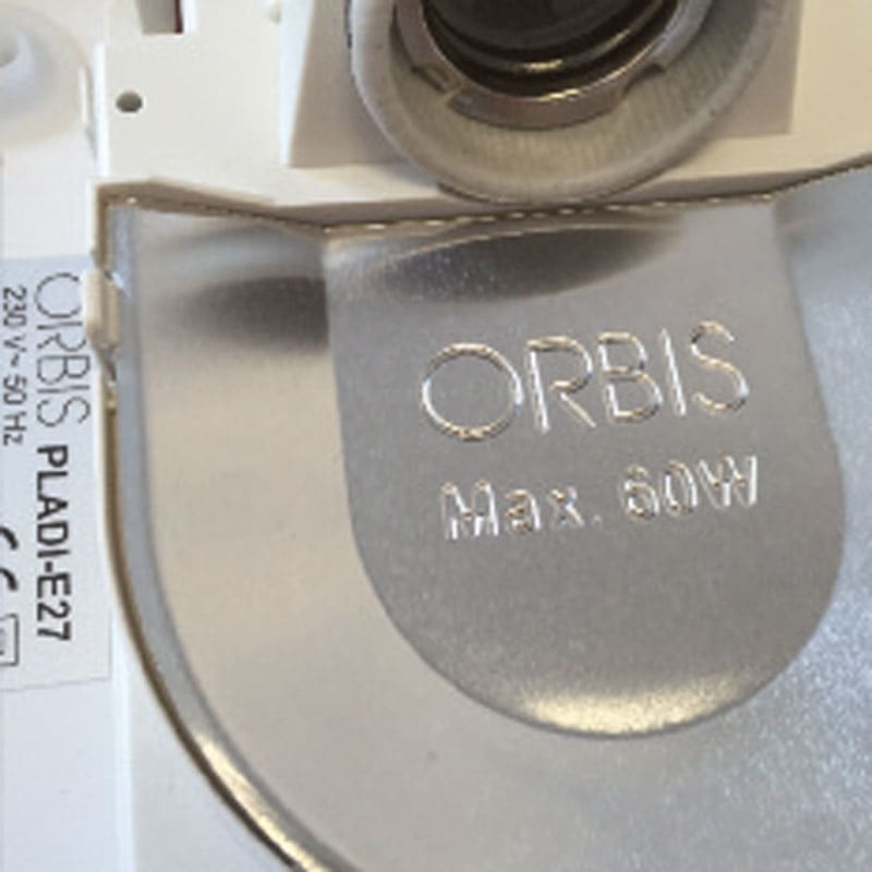 ORBIS - PLADI-E27 Colore BIANCO con rivelatore di movimento, rilevamento: angolo 360°, diametro 18m ad altezza 2.5m, 230V OB136527