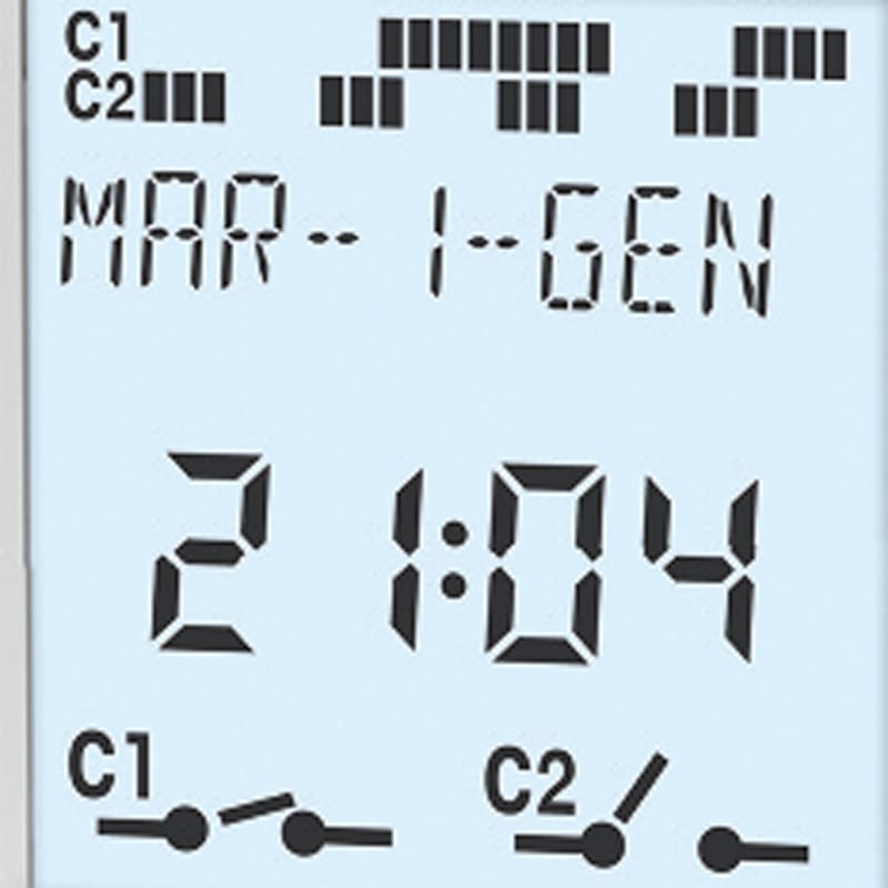 ORBIS - DATA LOG 2 Interruttore orario digitale 2 moduli DIN, giornaliero/settimanale, 2 contatti, 230V OB175012