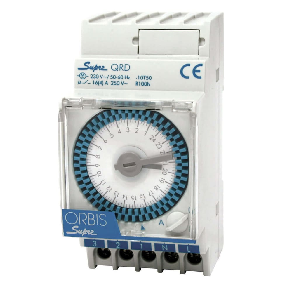 ORBIS - SUPRA D Interruttore orario elettromeccanico 2.5 moduli DIN, giornaliero, senza riserva, alimentazione 230V OB290132N
