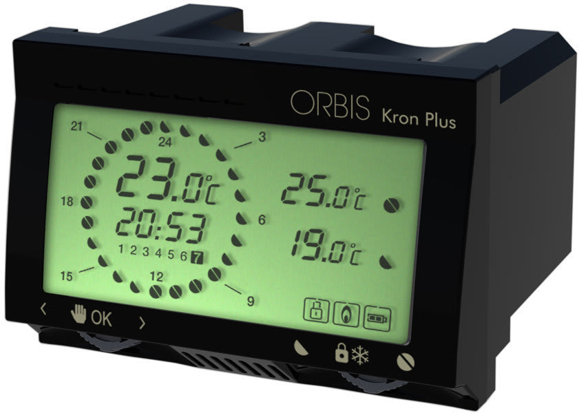 ORBIS - KRON PLUS ANTRACITE Cronotermostato digitale da incasso, programmazione giornaliera/settimanale, alim. 2 batterie 1,5V OB322510