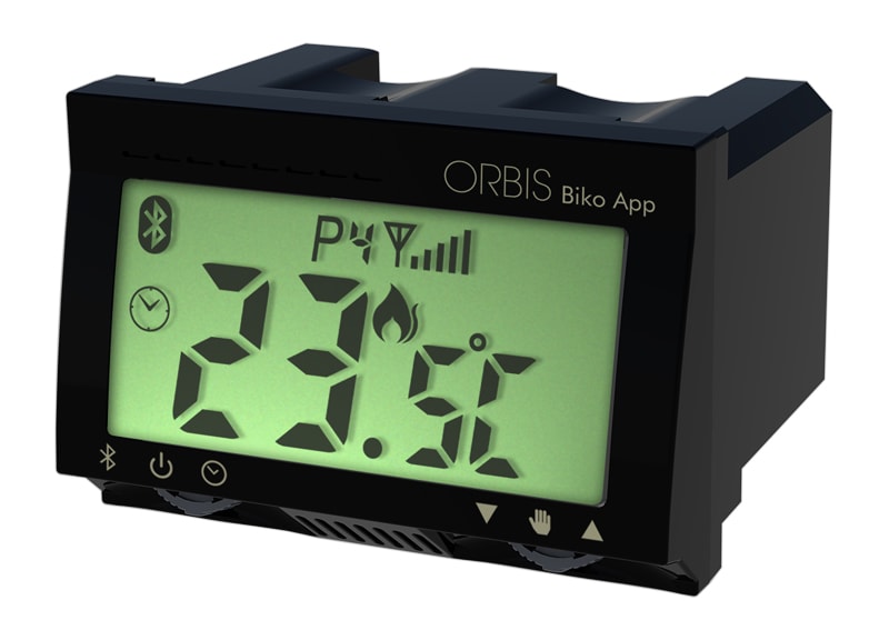 ORBIS - BIKO APP ANTRACITE Cronotermostato digitale da Incasso bluetooth, programmazione giornaliera/settimanale, alim. 2 batterie 1,5V