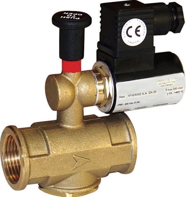 ORBIS - ELETTROVALVOLA 1" 24V AC, NC a riarmo manuale, corpo: OTTONE, attacco 1" DN25