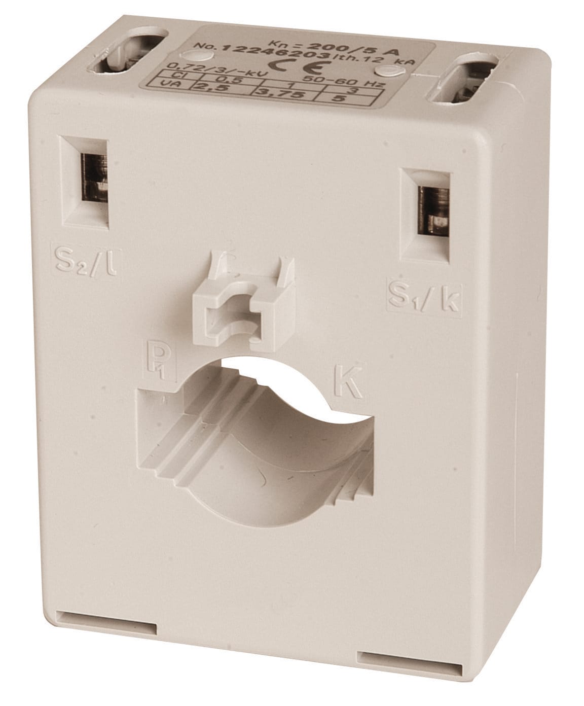 ORBIS - AT30 150/5A TRASFORMATORE Amperometrico, dimensioni barra inseribile 30mm x 10mm, diametro cavo inseribile 22mm, fissaggio tramiste staffa/ barra DIN