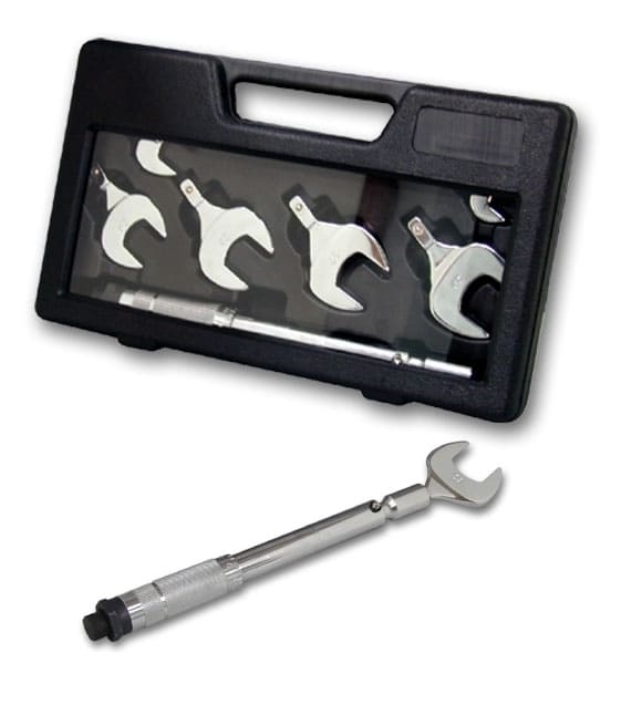 ORBIS - CD Set di chiavi dinamometriche in valigetta completo di sei chiavi intercambiabili di misura: 17-22-24-26-27-29 mm