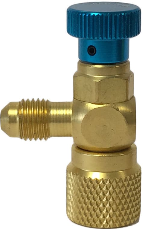 ORBIS - VAR14 Raccordo con rubinetto premi-valvola per R407 attacco F 1/4" SAE - M1/4" SAE